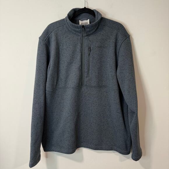 Marmot Men's Drop Line 1/2 Zip Fleece Pullover Blue Gray XXL Half Sweatshirt - Picture 1 of 8